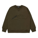 Dsquared2 Felpa Chiusa Girocollo tinta unita con Logo Verde per Bambino DQ3128 VERDE DSQUARED2 
