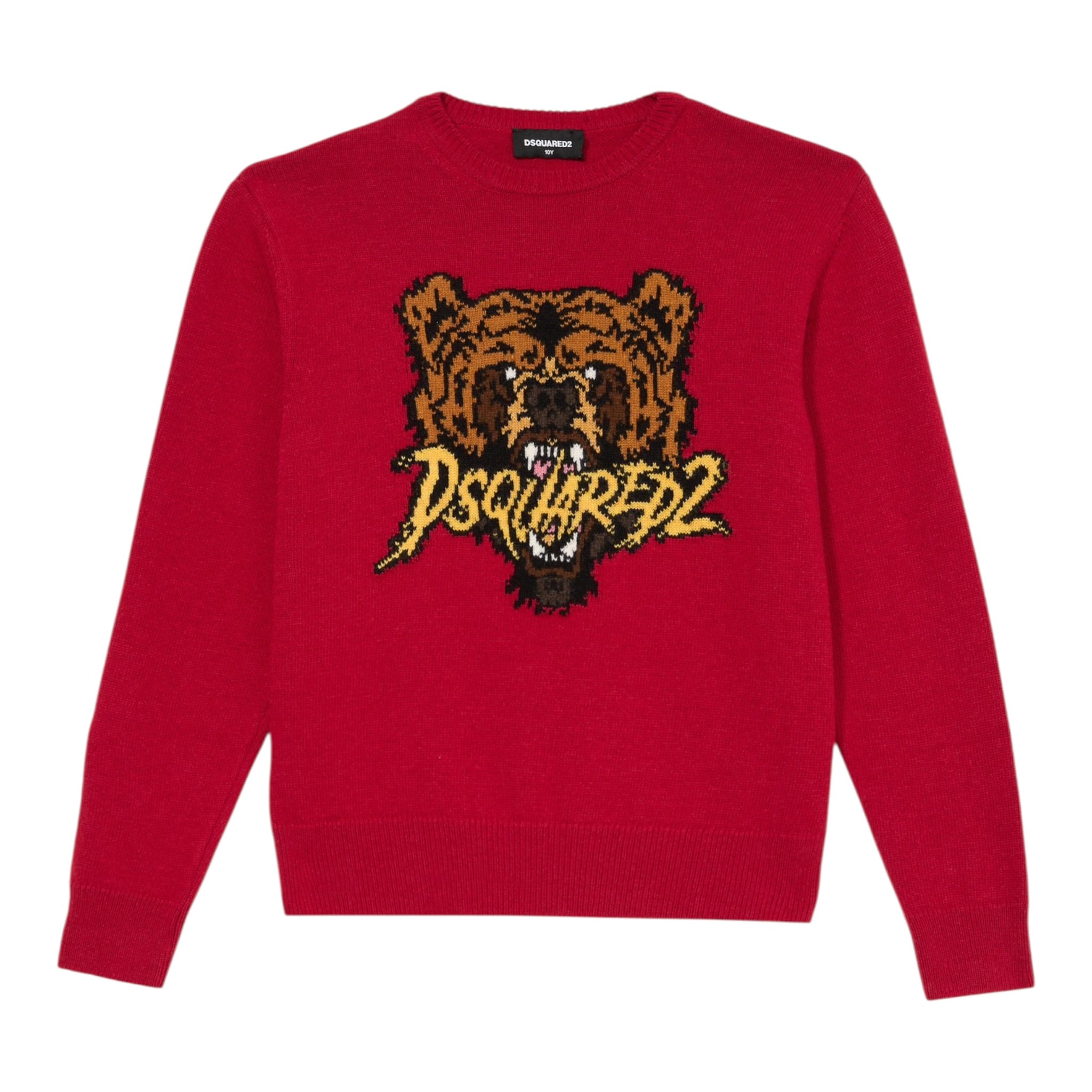 Dsquared2 Maglia Girocollo tinta unita con Ricamo Rosso per Neonato DQ3143 ROSSO DSQUARED2 