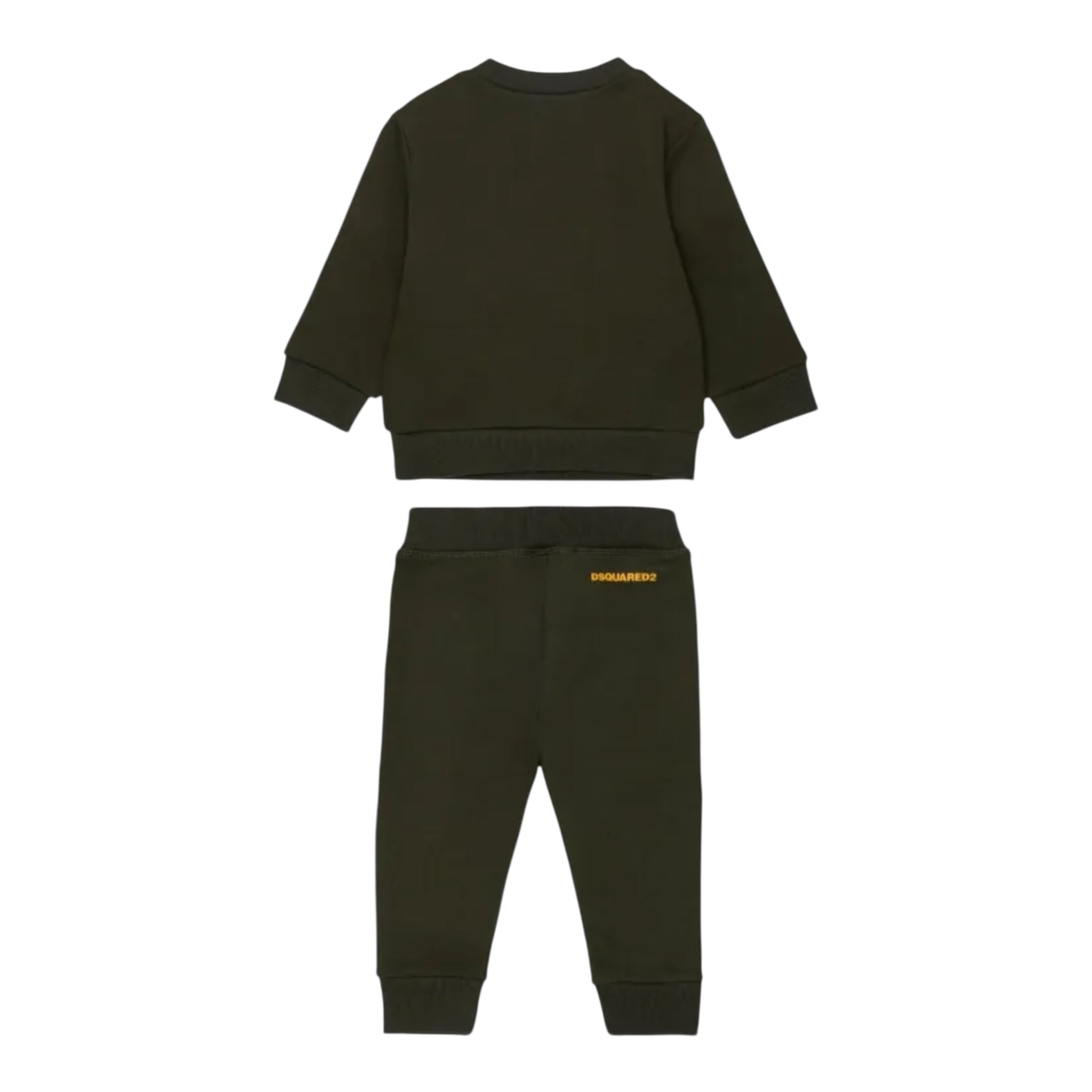 Dsquared2 Completo 2Pz Felpa-Pantalone tinta unita Verde per Neonato DQ3146NX VERDE DSQUARED2 