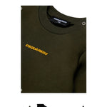 Dsquared2 Completo 2Pz Felpa-Pantalone tinta unita Verde per Neonato DQ3146XX VERDE DSQUARED2 