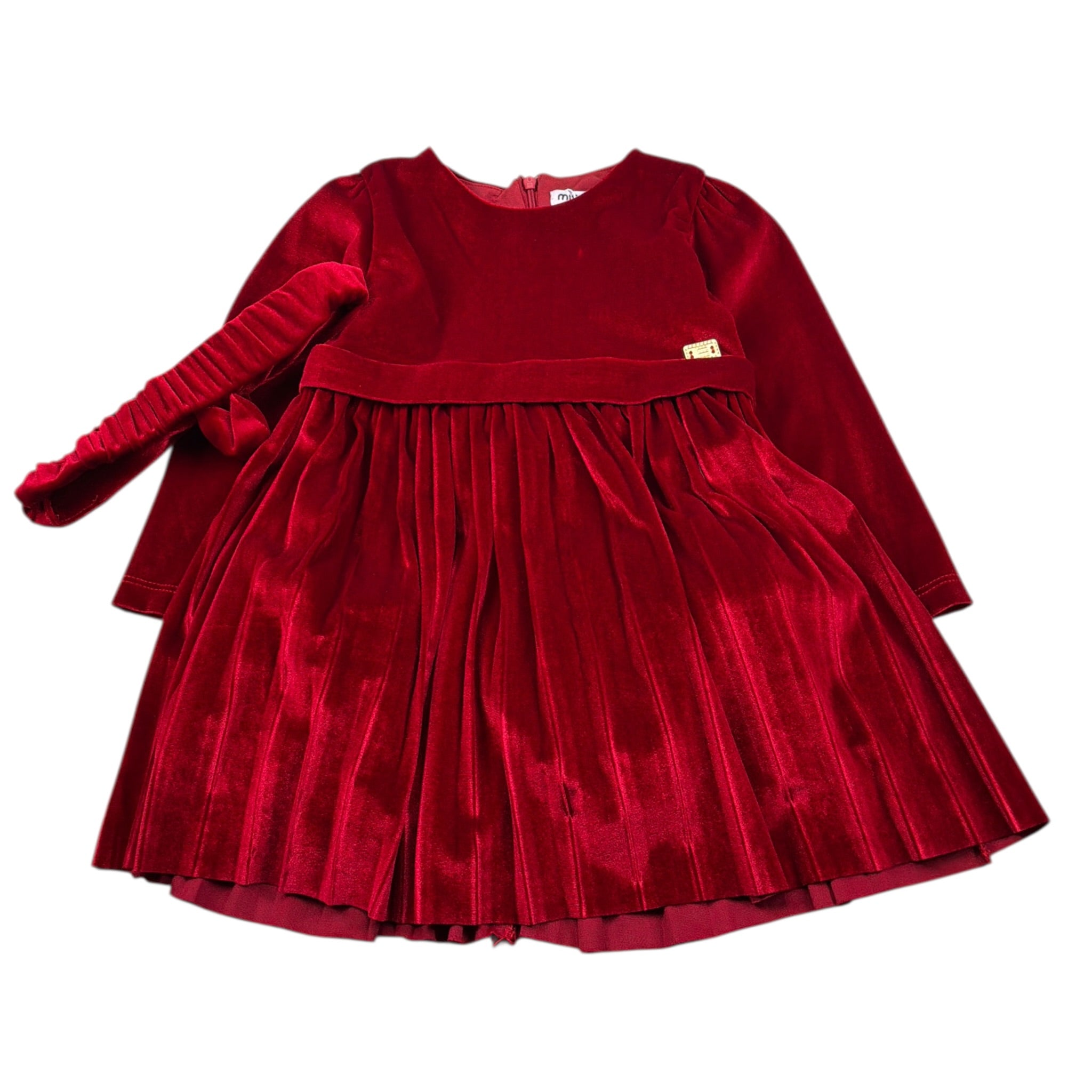 Ebita Abito Manica Lunga tinta unita con Fascia Rosso per Bambina 243293 ROSSO EBITA 
