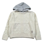 Eleventy Maglia tinta unita con Cappuccio Panna per Bambino EV9P70 PANNA ELEVENTY 