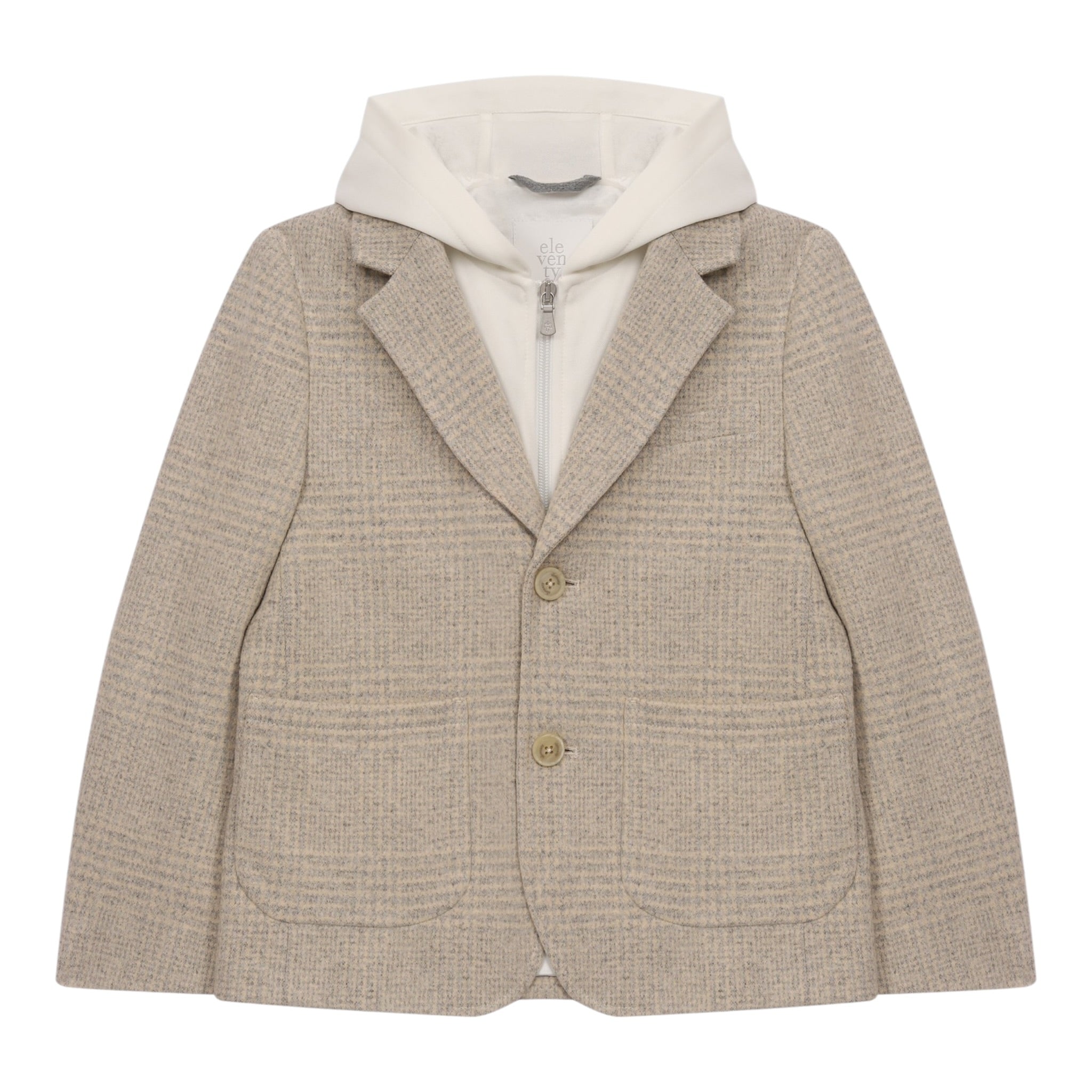 Eleventy Giacca tinta unita con Finta Felpa Beige per Bambino EX2Q24 BEIGE ELEVENTY 