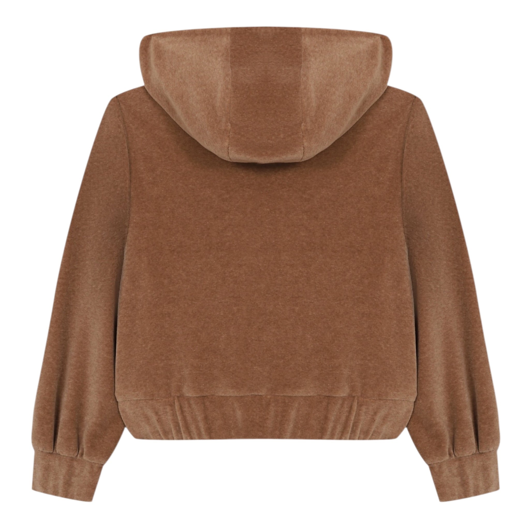 Eleventy Felpa In Camoscio tinta unita con Zip Marrone per Bambina EX4A20 MARRONE ELEVENTY 