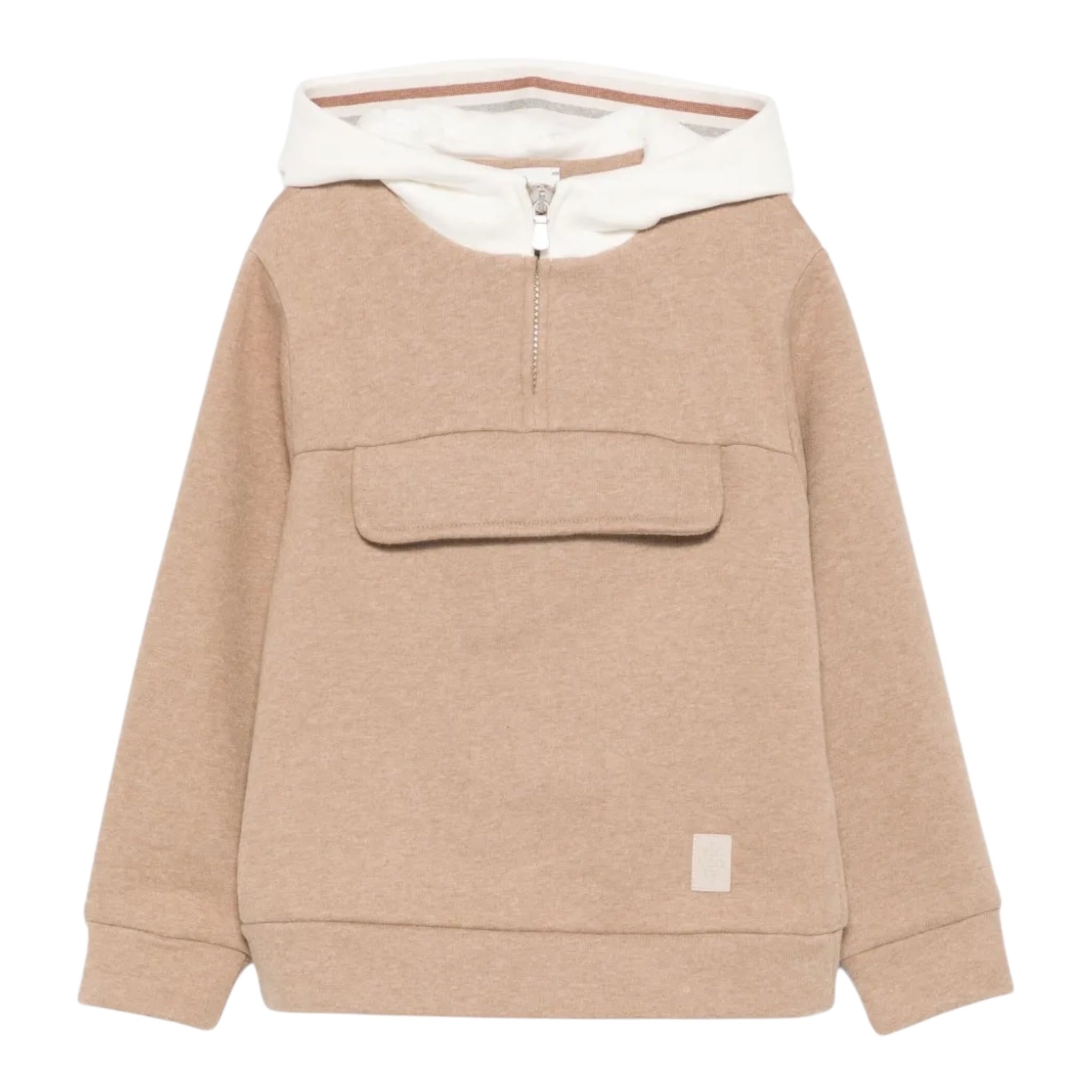 Eleventy Felpa tinta unita con Cappuccio Beige per Bambino EX4P00F0215 BEIGE ELEVENTY 