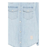 Eleventy Camicia In Denim tinta unita con Bottoni Azzurro per Bambino EX5P70 AZZURRO ELEVENTY 