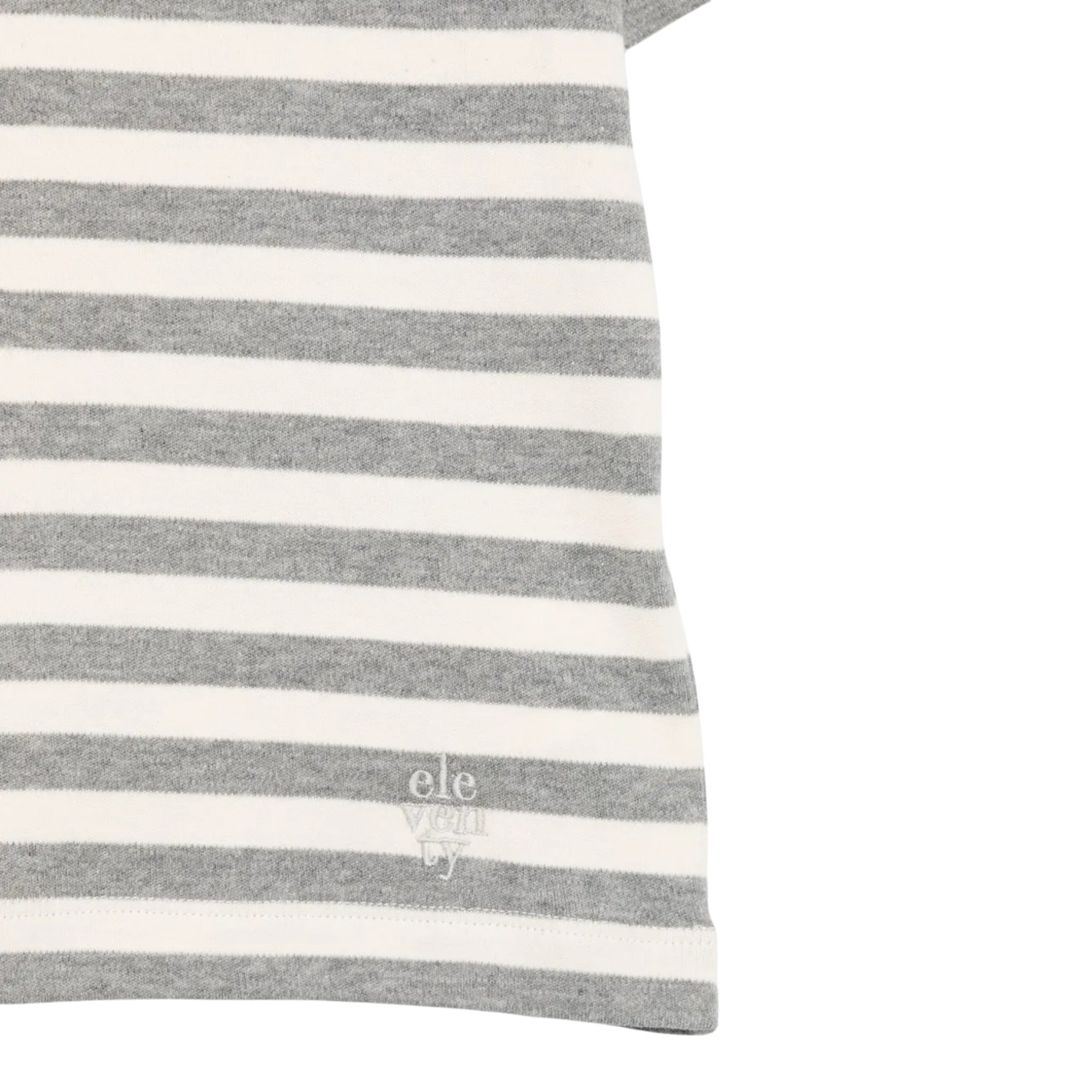 Eleventy T-Shirt Bicolore con Fantasia A Righe Panna/Grigio per Bambino EX8P01J0519 PANNA/GRIGIO ELEVENTY 