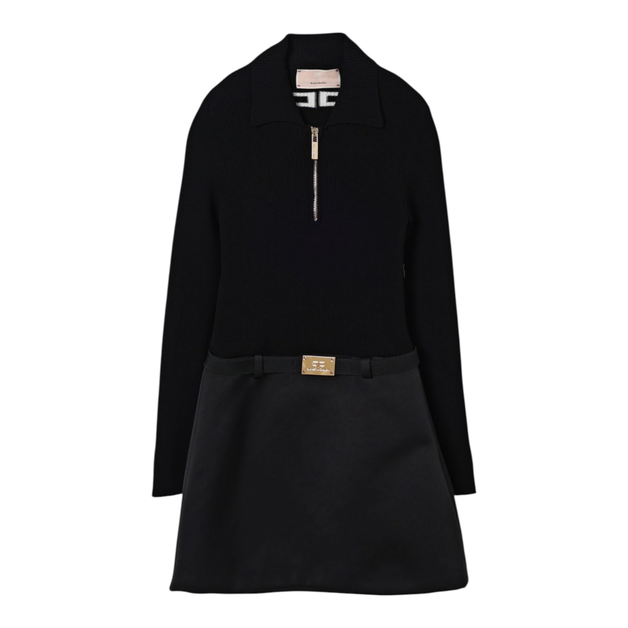 Elisabetta Franchi Abito Manica Lunga tinta unita Nero per Bambina EFAB621 NERO ELISABETTA FRANCHI 