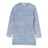 Elisabetta Franchi Abito Manica Lunga Tinta Nita Azzurro per Bambina EFAB640X AZZURRO ELISABETTA FRANCHI 