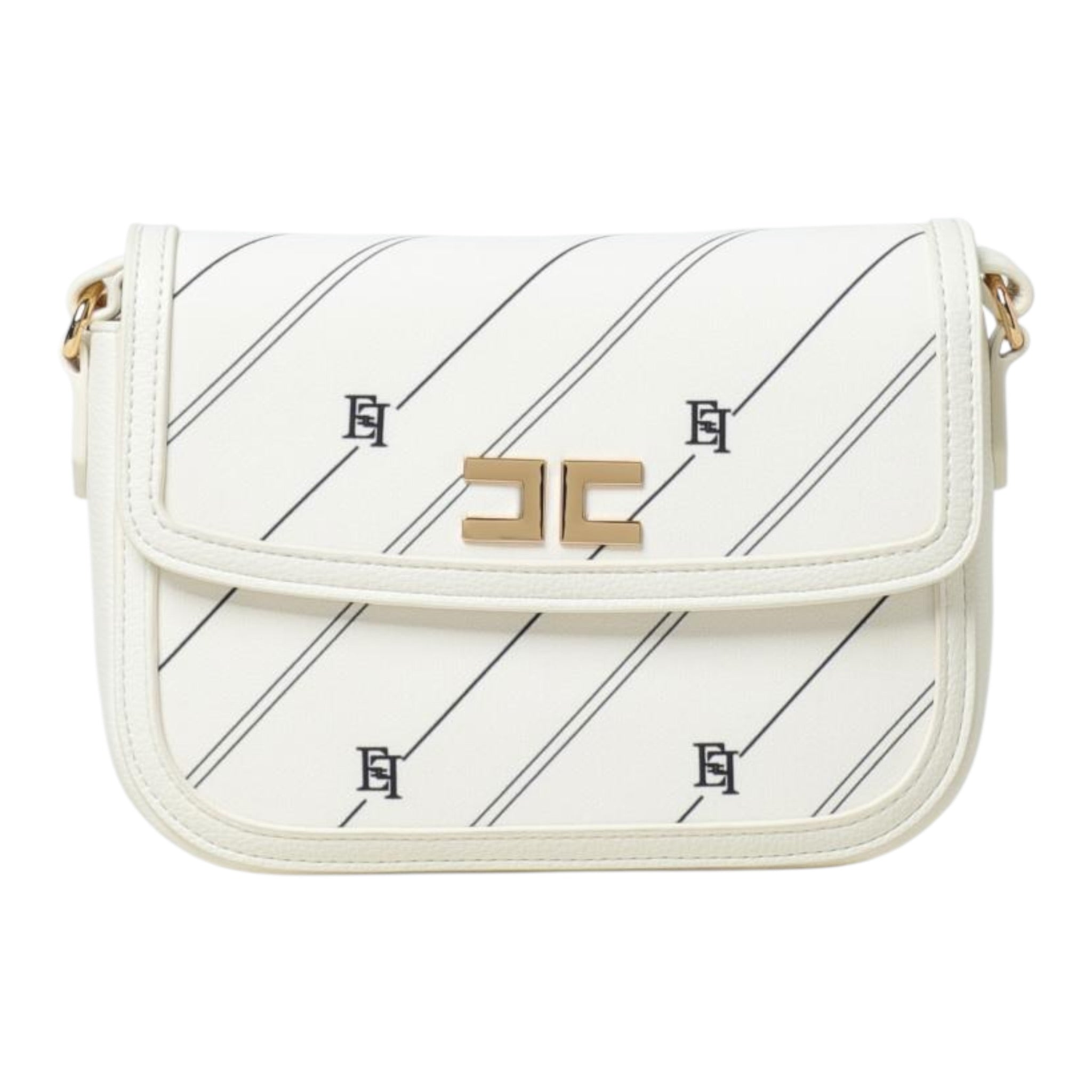 Elisabetta Franchi Borsa tinta unita con Loghi Panna per Bambina EFBO096 PANNA ELISABETTA FRANCHI 