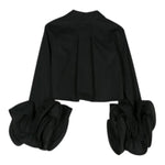 Elisabetta Franchi Camicia Manica Lunga tinta unita con Rouches Nero per Bambina EFCA207 NERO ELISABETTA FRANCHI 