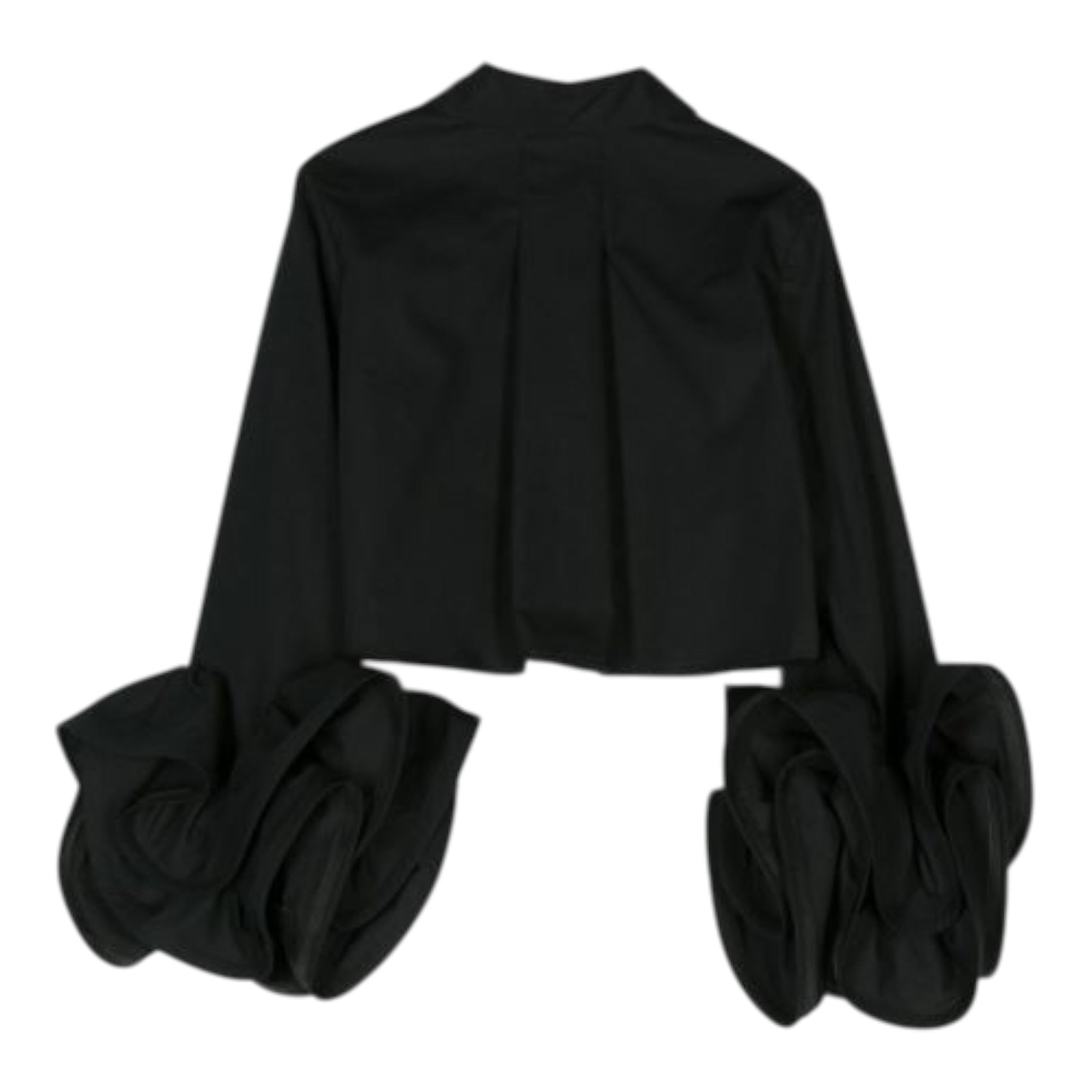 Elisabetta Franchi Camicia Manica Lunga tinta unita con Rouches Nero per Bambina EFCA207 NERO ELISABETTA FRANCHI 