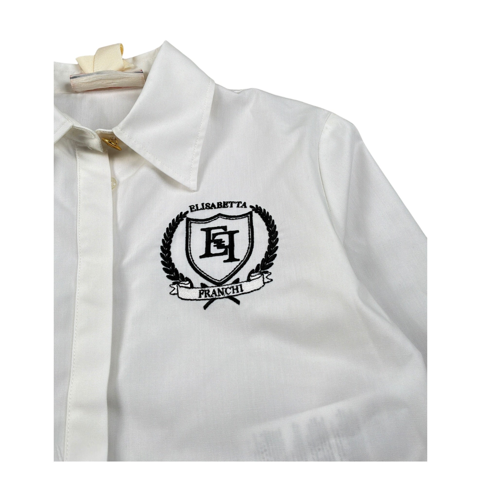Elisabetta Franchi Camicia Manica Lunga tinta unita Panna per Bambina EFCA239 PANNA ELISABETTA FRANCHI 