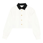 Elisabetta Franchi Camicia tinta unita con Colletto In Contrasto Bianco per Bambina EFCA272 BIANCO ELISABETTA FRANCHI 