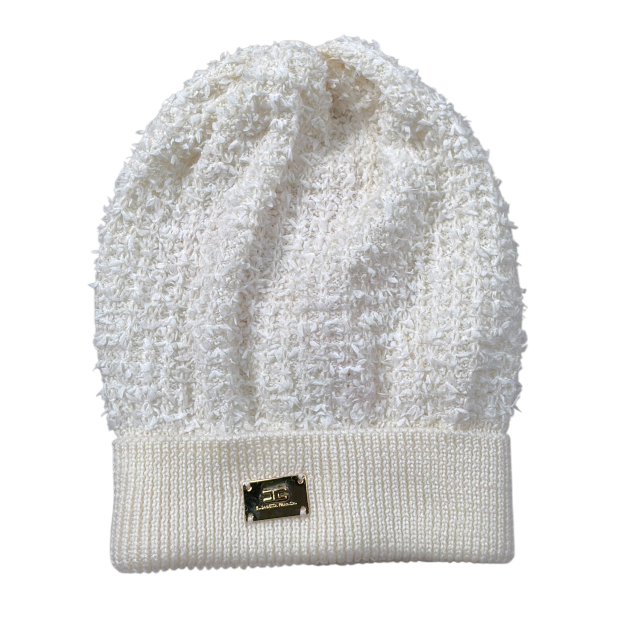 Elisabetta Franchi Cappello tinta unita con Logo Bianco per Bambina EFCP012 BIANCO ELISABETTA FRANCHI 