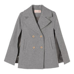 Elisabetta Franchi Mantella tinta unita Doppiopetto Grigio per Bambina EFCT003 GRIGIO ELISABETTA FRANCHI 
