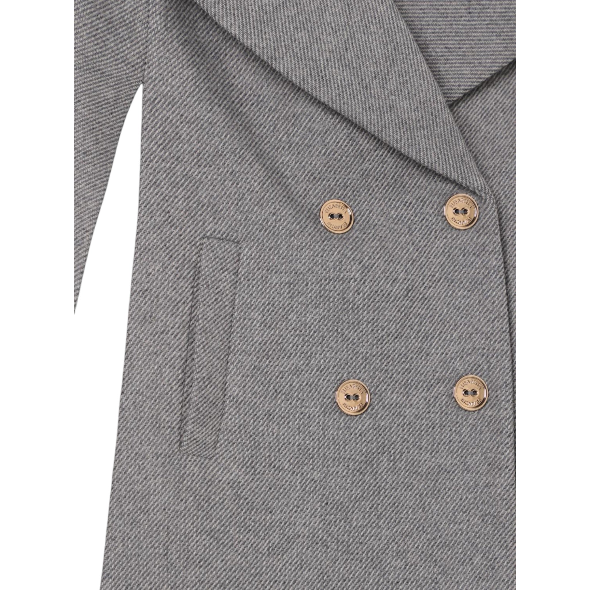 Elisabetta Franchi Mantella tinta unita Doppiopetto Grigio per Bambina EFCT003 GRIGIO ELISABETTA FRANCHI 