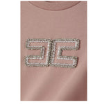 Elisabetta Franchi Felpa Girocollo tinta unita con Brillantini Rosa per Bambina EFFE151XX ROSA ELISABETTA FRANCHI 