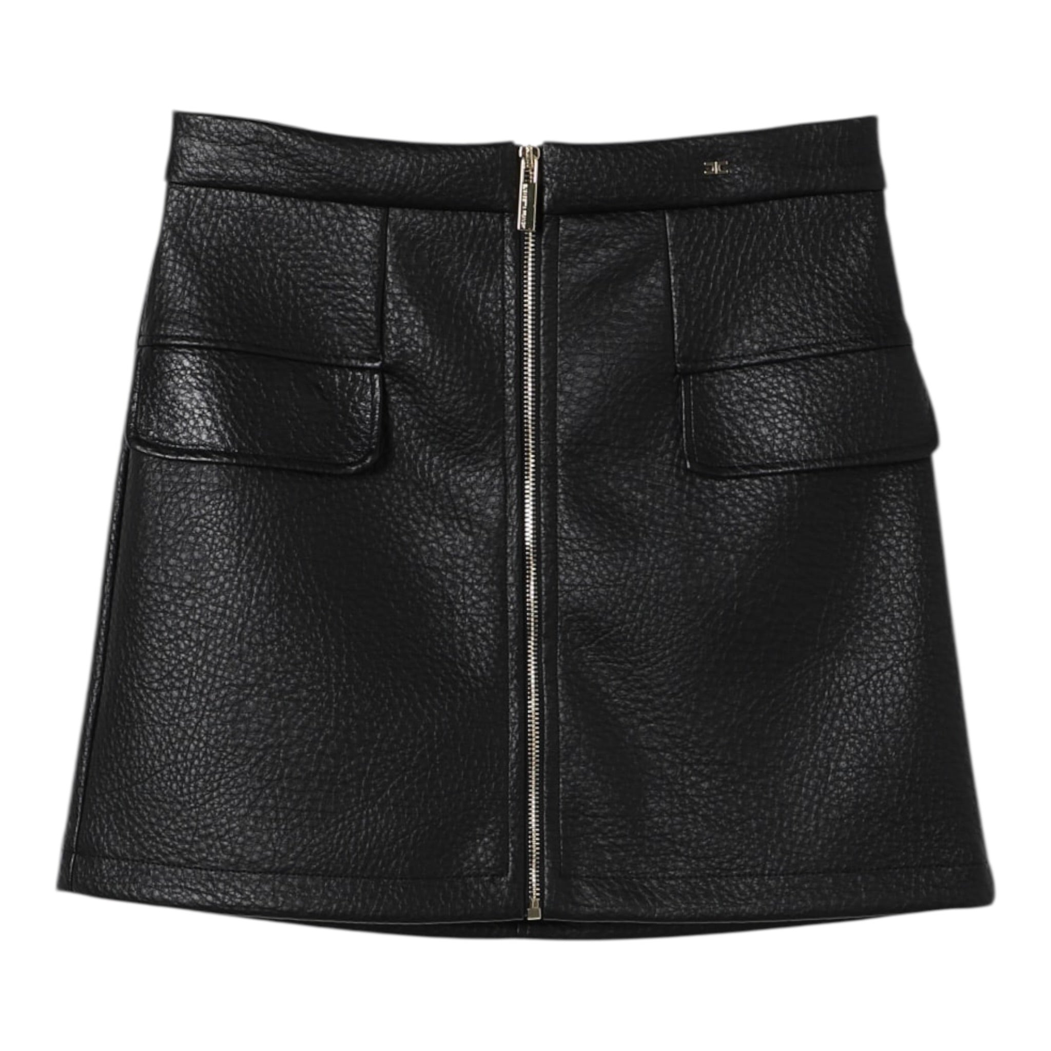 Elisabetta Franchi Gonna tinta unita con Zip Nero per Bambina EFGO169 NERO ELISABETTA FRANCHI 