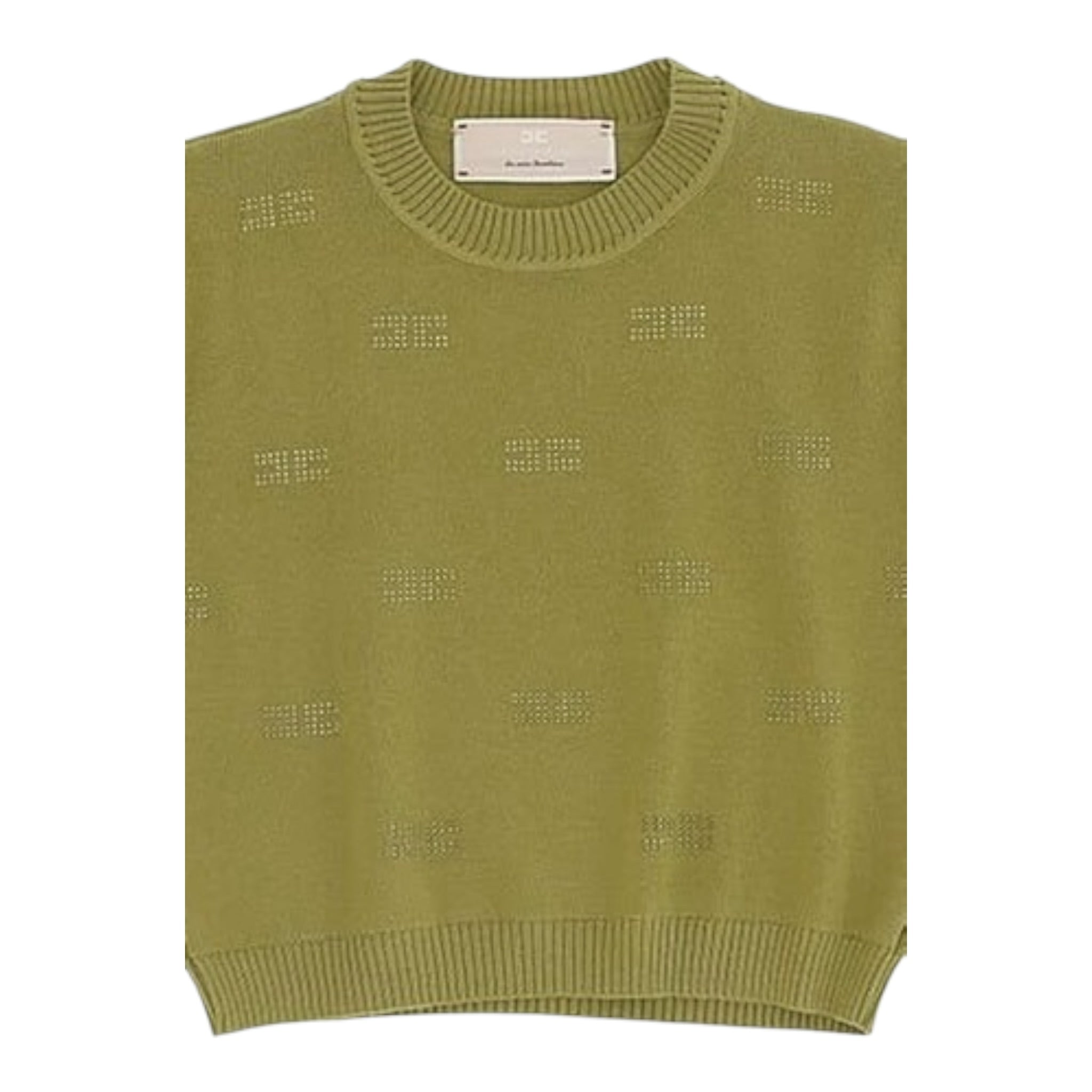 Elisabetta Franchi Maglia tinta unita con Brillantini Verde per Bambina EFMA169 VERDE ELISABETTA FRANCHI 