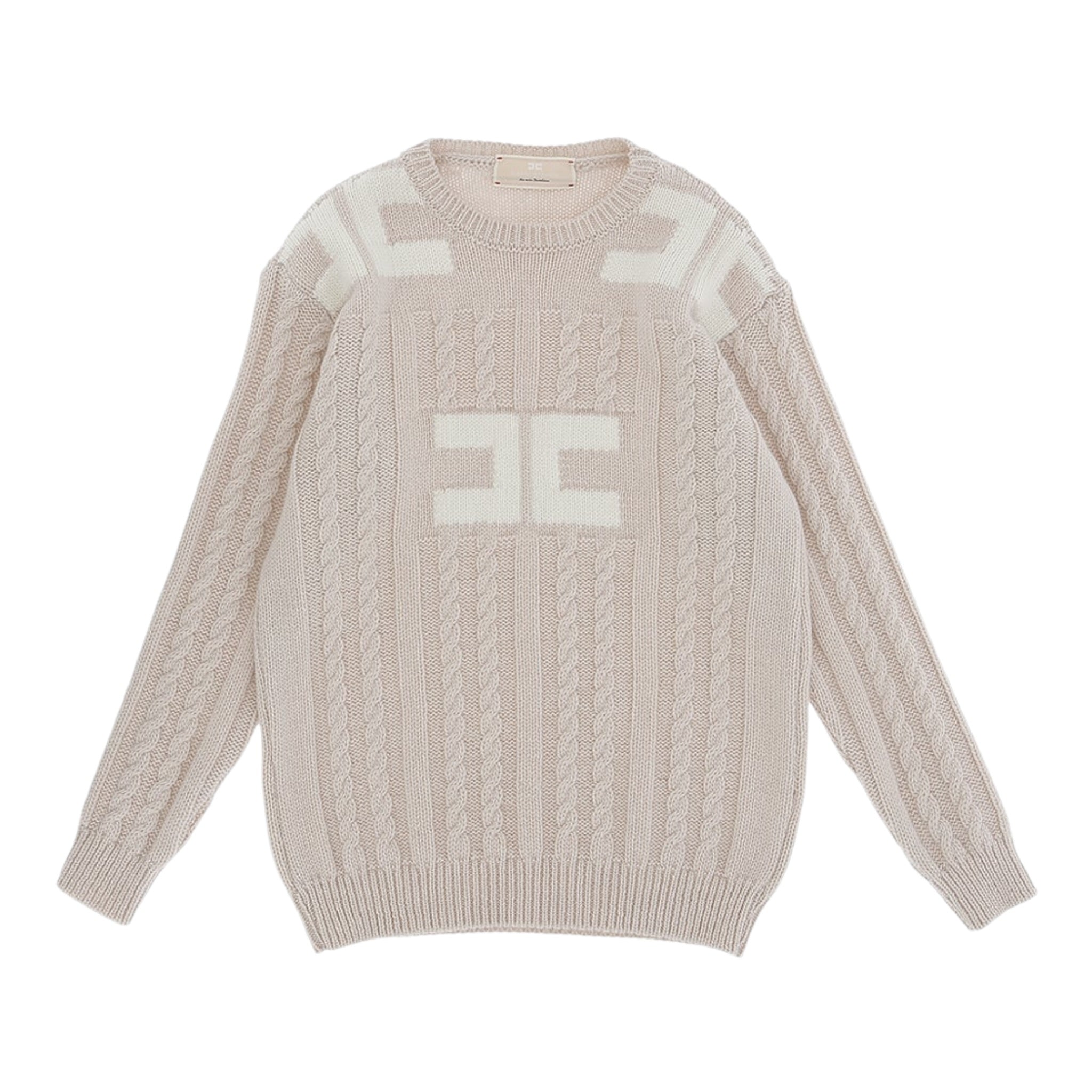 Elisabetta Franchi Maglia tinta unita Girocollo con Logo Rosa per Bambina EFMA170 ROSA ELISABETTA FRANCHI 