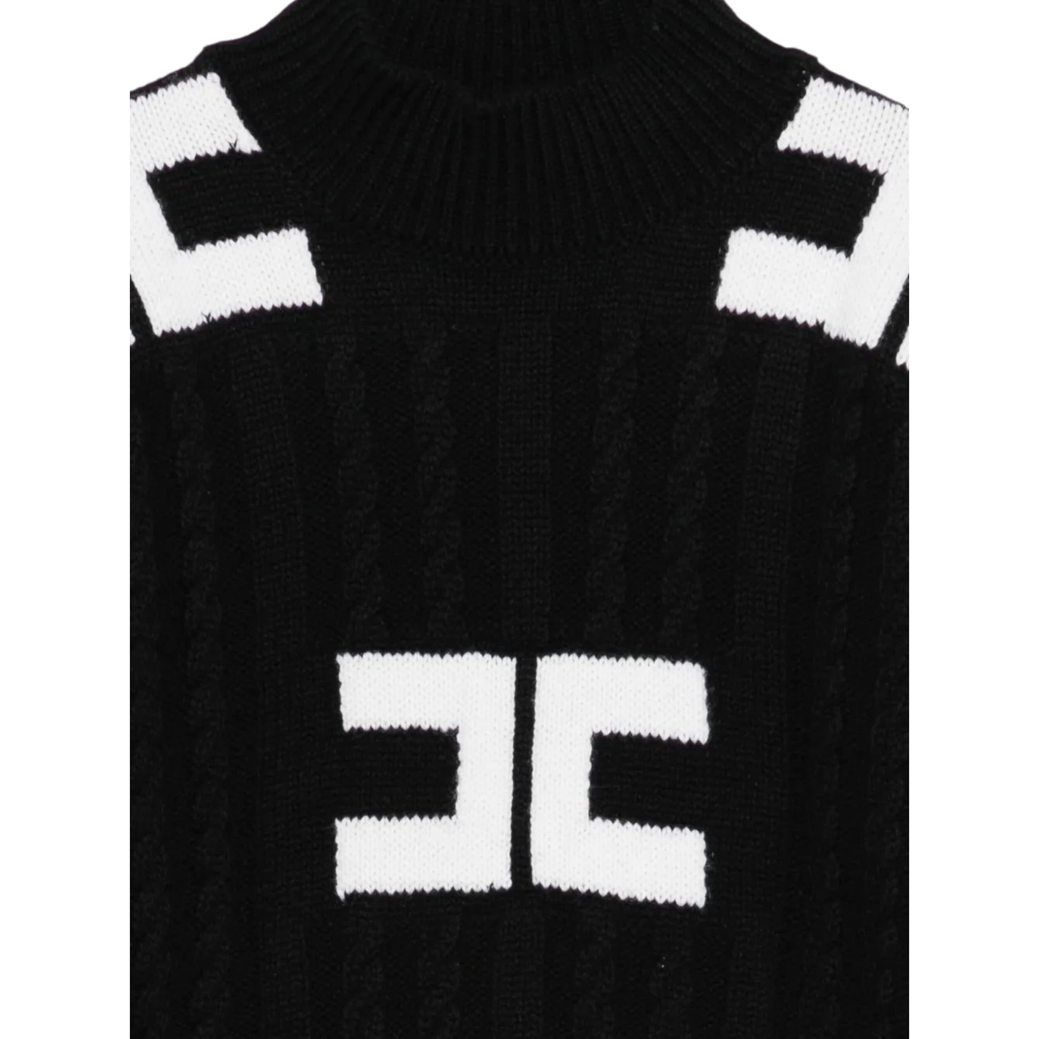 Elisabetta Franchi Maglia Mezzo Collo tinta unita Nero per Bambina EFMA171 NERO ELISABETTA FRANCHI 