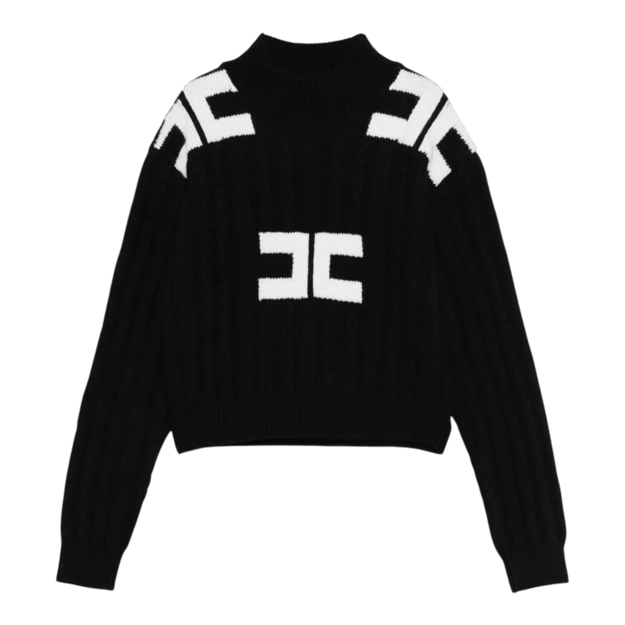 Elisabetta Franchi Maglia Mezzo Collo tinta unita Nero per Bambina EFMA171X NERO ELISABETTA FRANCHI 