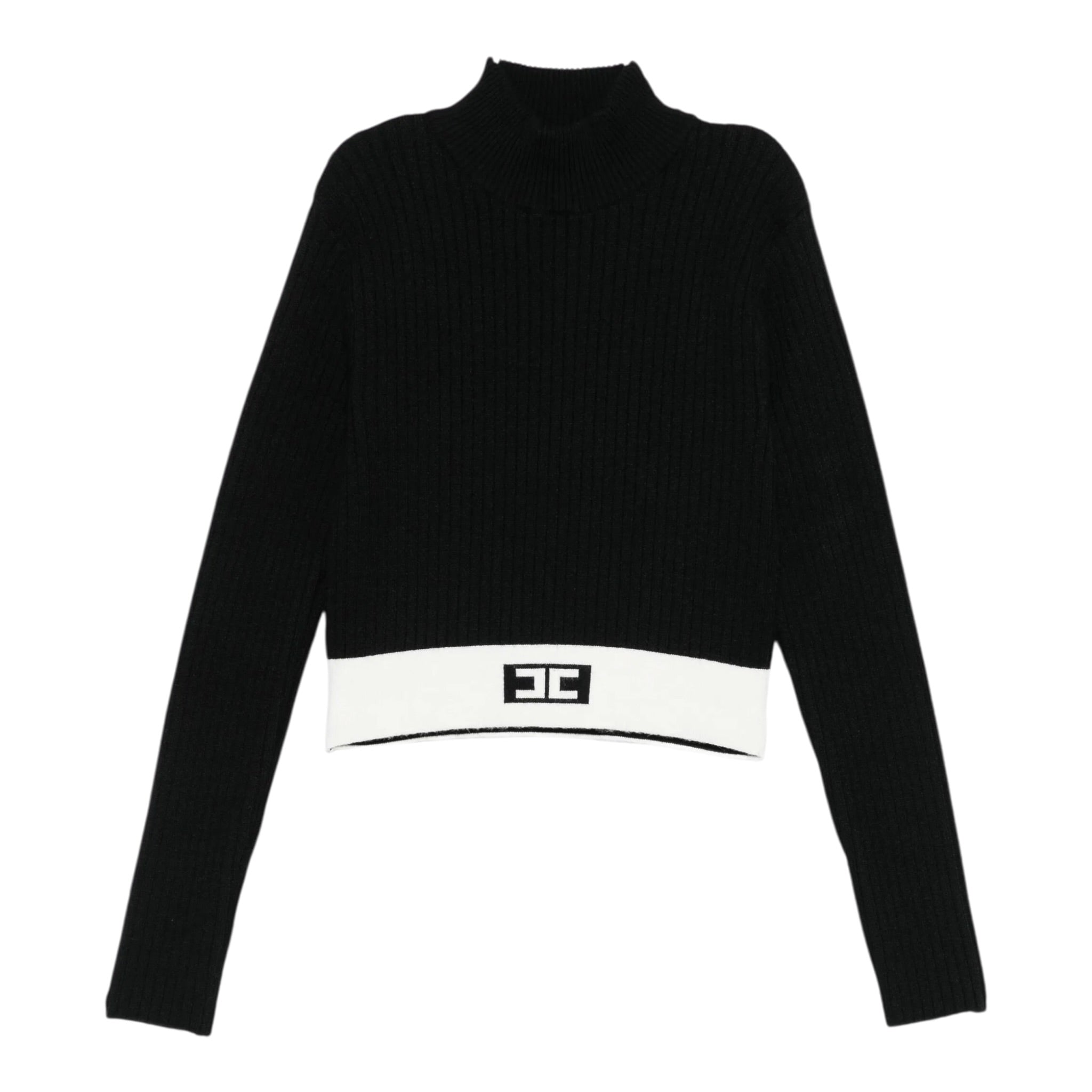 Elisabetta Franchi Maglia Mezzo Collo tinta unita Nero per Bambina EFMA173 NERO ELISABETTA FRANCHI 