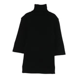 Elisabetta Franchi Maglia Collo Alto tinta unita con Logo Nero per Bambina EFMA176 NERO ELISABETTA FRANCHI 