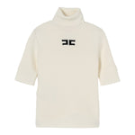 Elisabetta Franchi Maglia Collo Alto tinta unita con Logo Panna per Bambina EFMA176X PANNA ELISABETTA FRANCHI 