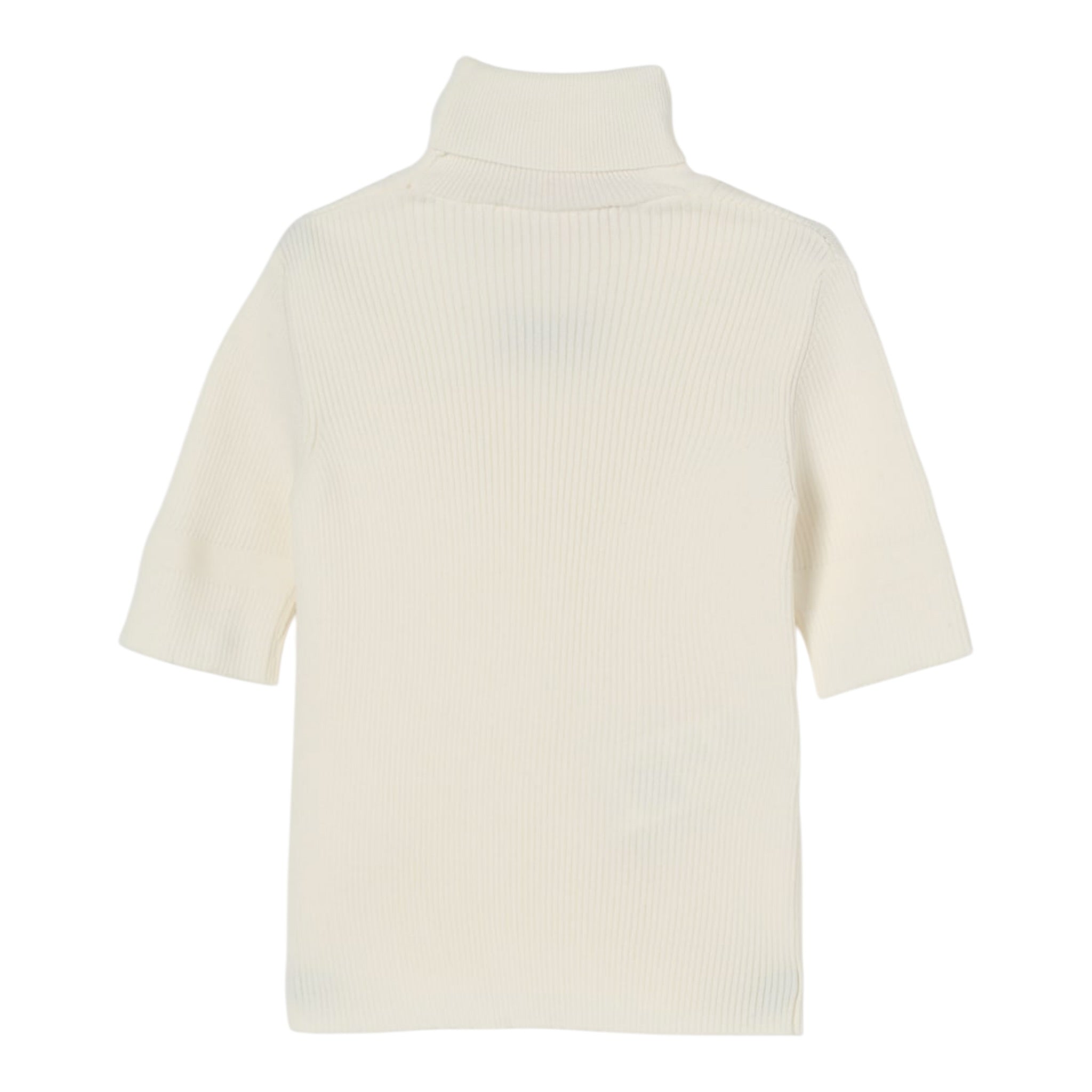 Elisabetta Franchi Maglia Collo Alto tinta unita con Logo Panna per Bambina EFMA176XX PANNA ELISABETTA FRANCHI 
