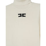 Elisabetta Franchi Maglia Collo Alto tinta unita con Logo Panna per Bambina EFMA176XX PANNA ELISABETTA FRANCHI 