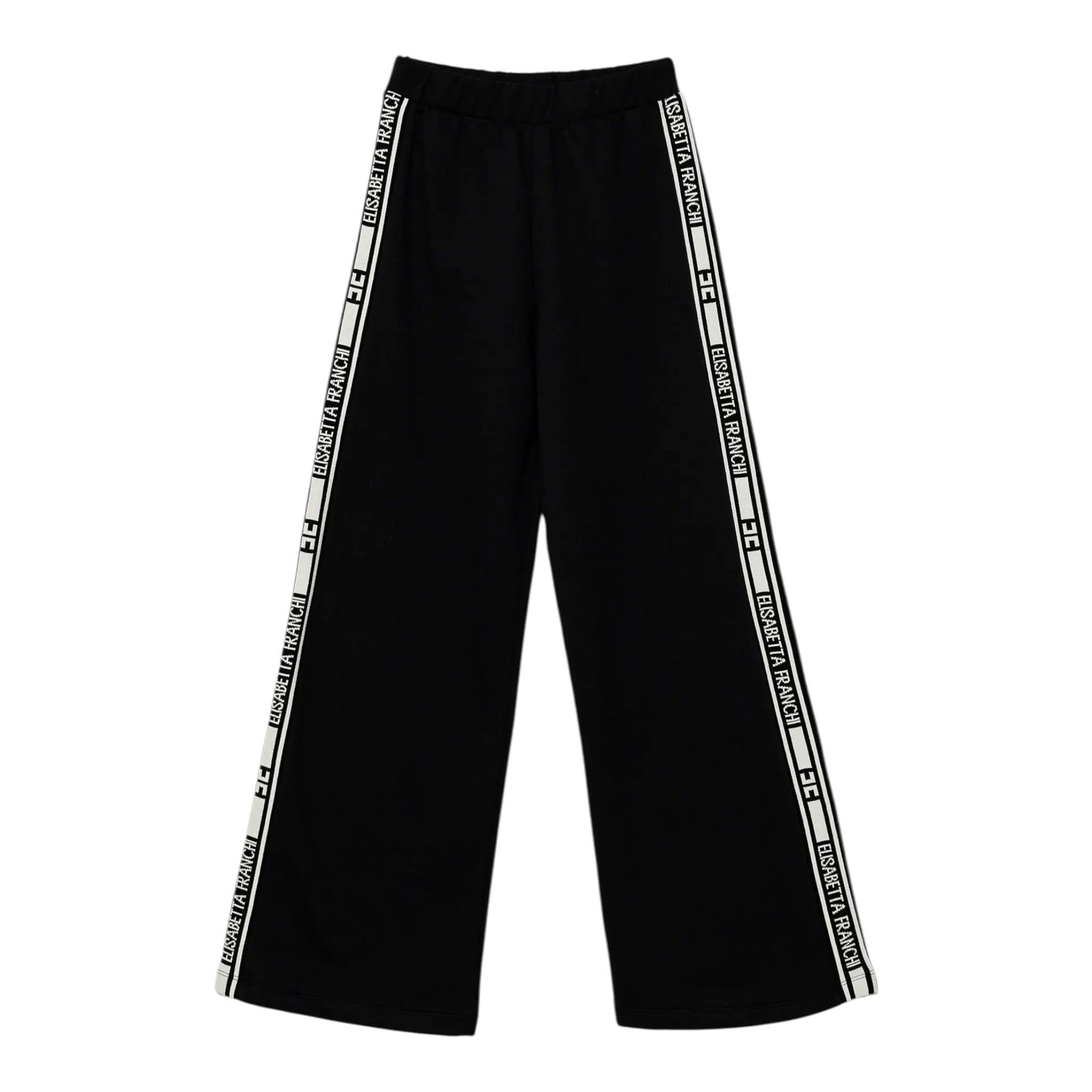 Elisabetta Franchi Pantalone tinta unita Modello Palazzo Nero per Bambina EFPA273 NERO ELISABETTA FRANCHI 