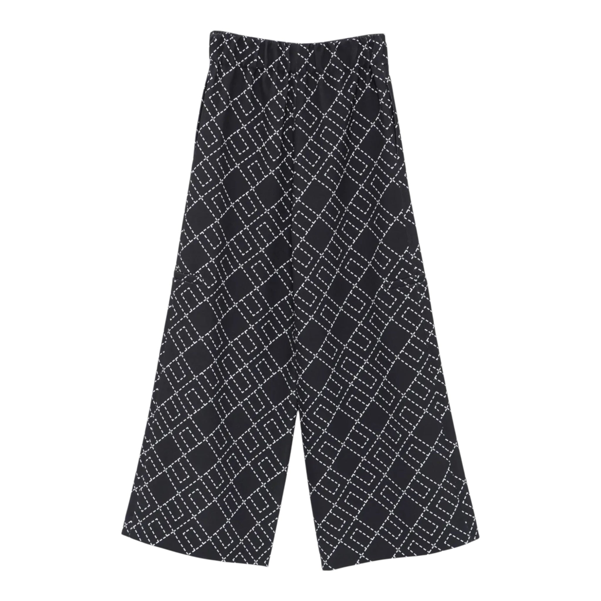 Elisabetta Franchi Pantalone Modello Palazzo Tinta Nita Nero per Bambina EFPA288 NERO ELISABETTA FRANCHI 
