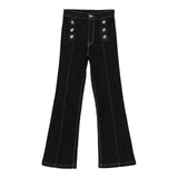 Elisabetta Franchi Jeans tinta unita Modello Zampa Blu per Bambina EFPA291 BLU ELISABETTA FRANCHI 