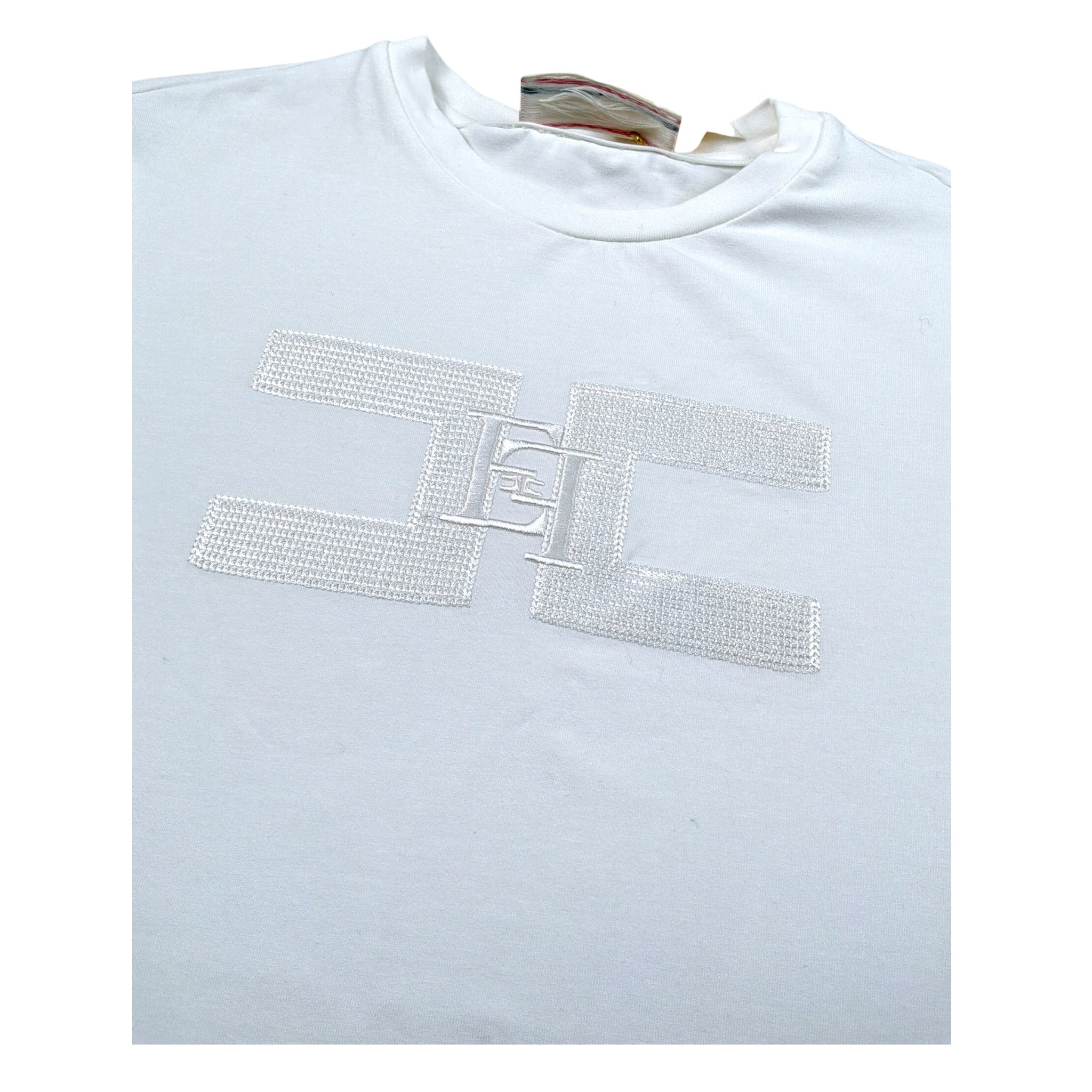 Elisabetta Franchi T-Shirt Girocollo tinta unita con Logo Panna per Bambina EFTS242 PANNA ELISABETTA FRANCHI 