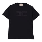 Elisabetta Franchi T-Shirt Girocollo tinta unita con Logo Nero per Bambina EFTS242X NERO ELISABETTA FRANCHI 