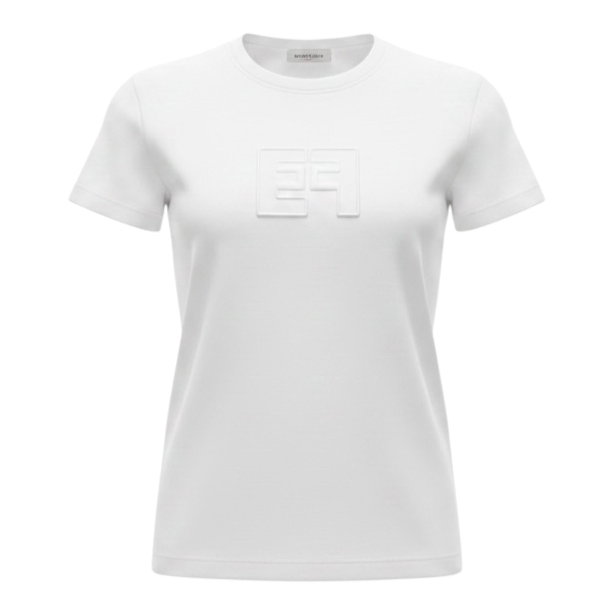 Elisabetta Franchi T-Shirt tinta unita con Logo Bianco per Bambina EFTS246 BIANCO ELISABETTA FRANCHI 
