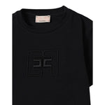 Elisabetta Franchi T-Shirt tinta unita con Logo Nero per Bambina EFTS246X NERO ELISABETTA FRANCHI 