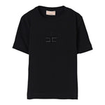 Elisabetta Franchi T-Shirt tinta unita con Logo Nero per Bambina EFTS246X NERO ELISABETTA FRANCHI 