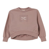 Elisabetta Franchi Felpa tinta unita Girocollo con Logo Rosa Antico per Neonata EGFE056 ROSA ANTICO ELISABETTA FRANCHI 
