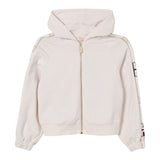 Elisabetta Franchi Felpa con Zip E Cappuccio Tjnta Unita Panna per Bambina EGFE057J PANNA ELISABETTA FRANCHI 