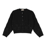 Elisabetta Franchi Cardigan tinta unita con Brillantini Nero per Bambina EGMA042 NERO ELISABETTA FRANCHI 