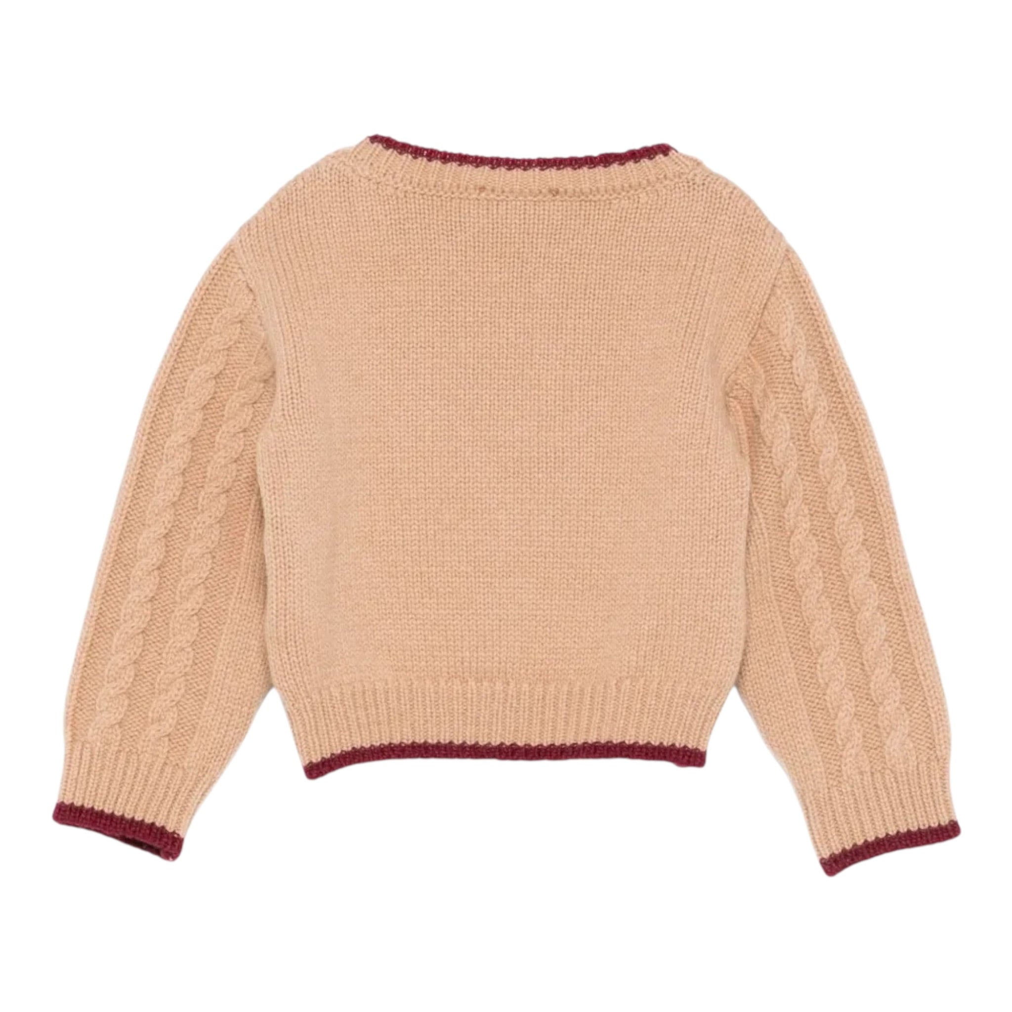 Elisabetta Franchi Maglia Girocollo tinta unita con Stampa Logo Beige per Neonata EGMA044NX BEIGE ELISABETTA FRANCHI 