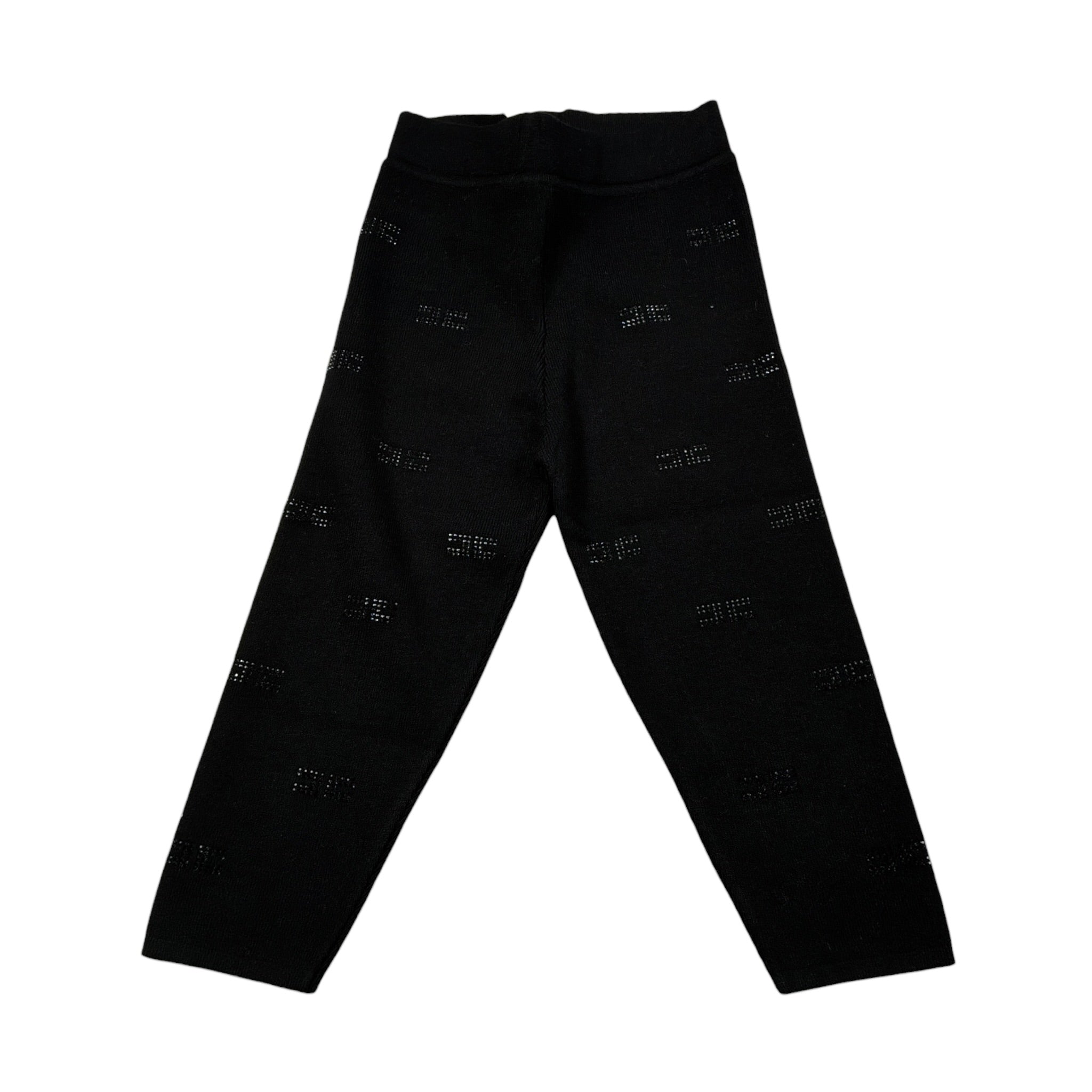 Elisabetta Franchi Leggins In Maglia tinta unita con Brillantini Nero per Neonata EGPA085 NERO ELISABETTA FRANCHI 