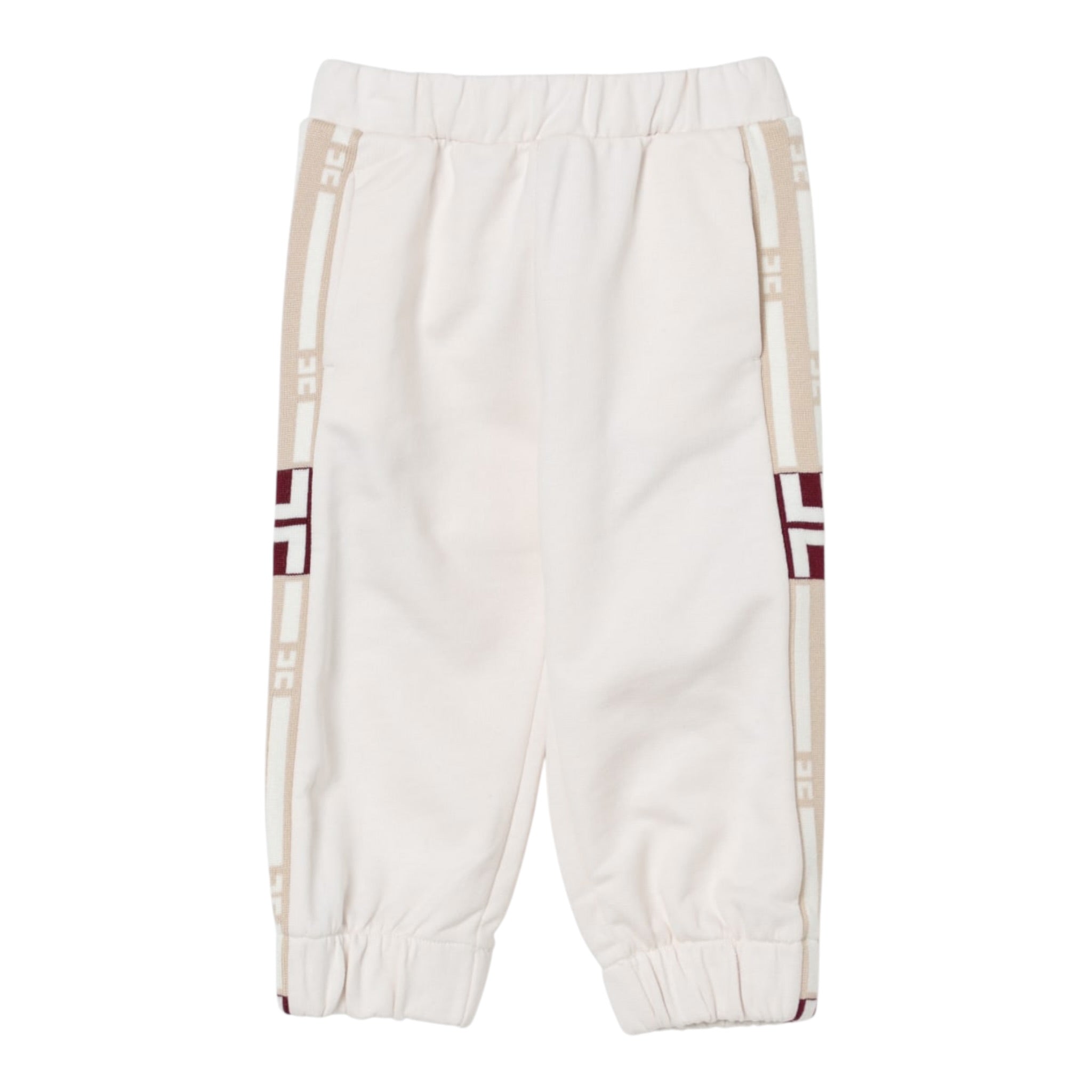 Elisabetta Franchi Pantalone Tuta tinta unita con Logo Panna per Neonata EGPA090 PANNA ELISABETTA FRANCHI 