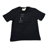 Elisabetta Franchi T-Shirt Girocollo tinta unita con Stampa Nero per Neonata EGTS096 NERO ELISABETTA FRANCHI 