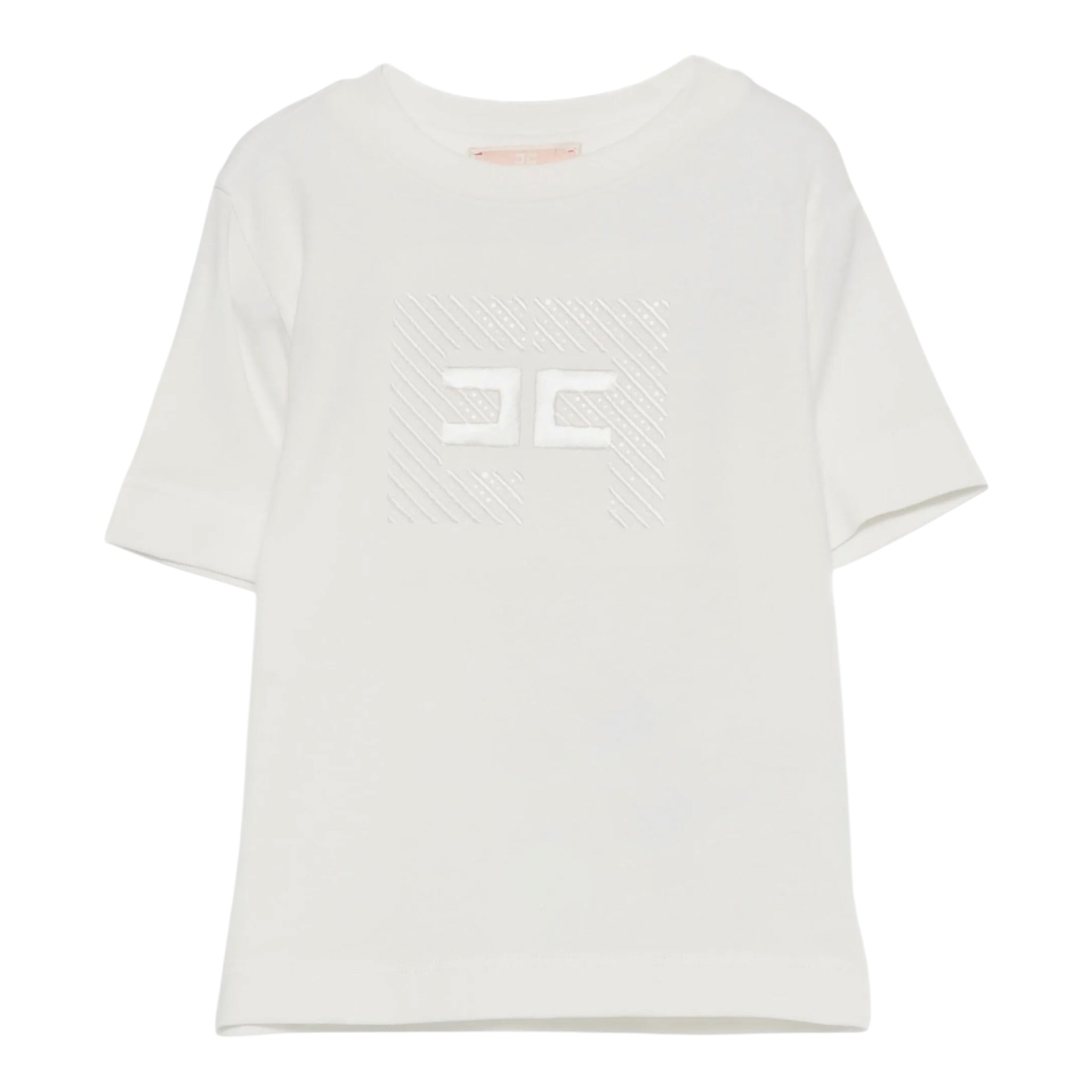 Elisabetta Franchi T-Shirt tinta unita Girocollo con Stampa Bianco per Neonata EGTS099X BIANCO ELISABETTA FRANCHI 