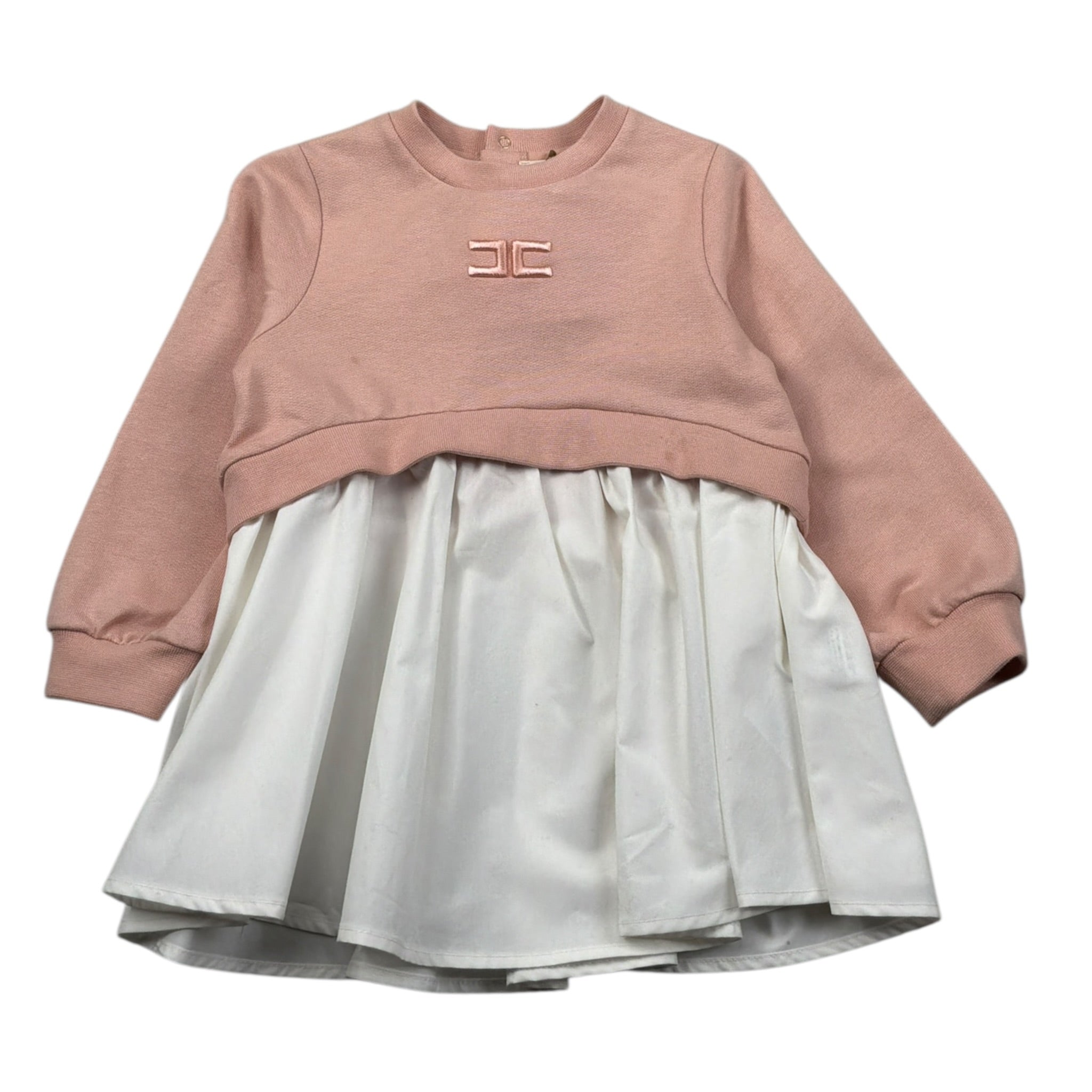 Elisabetta Franchi Abiti Manica Lunga Bicolore Rosa/Bianco per Neonata ENAB053 ROSA/BIANCO ELISABETTA FRANCHI 