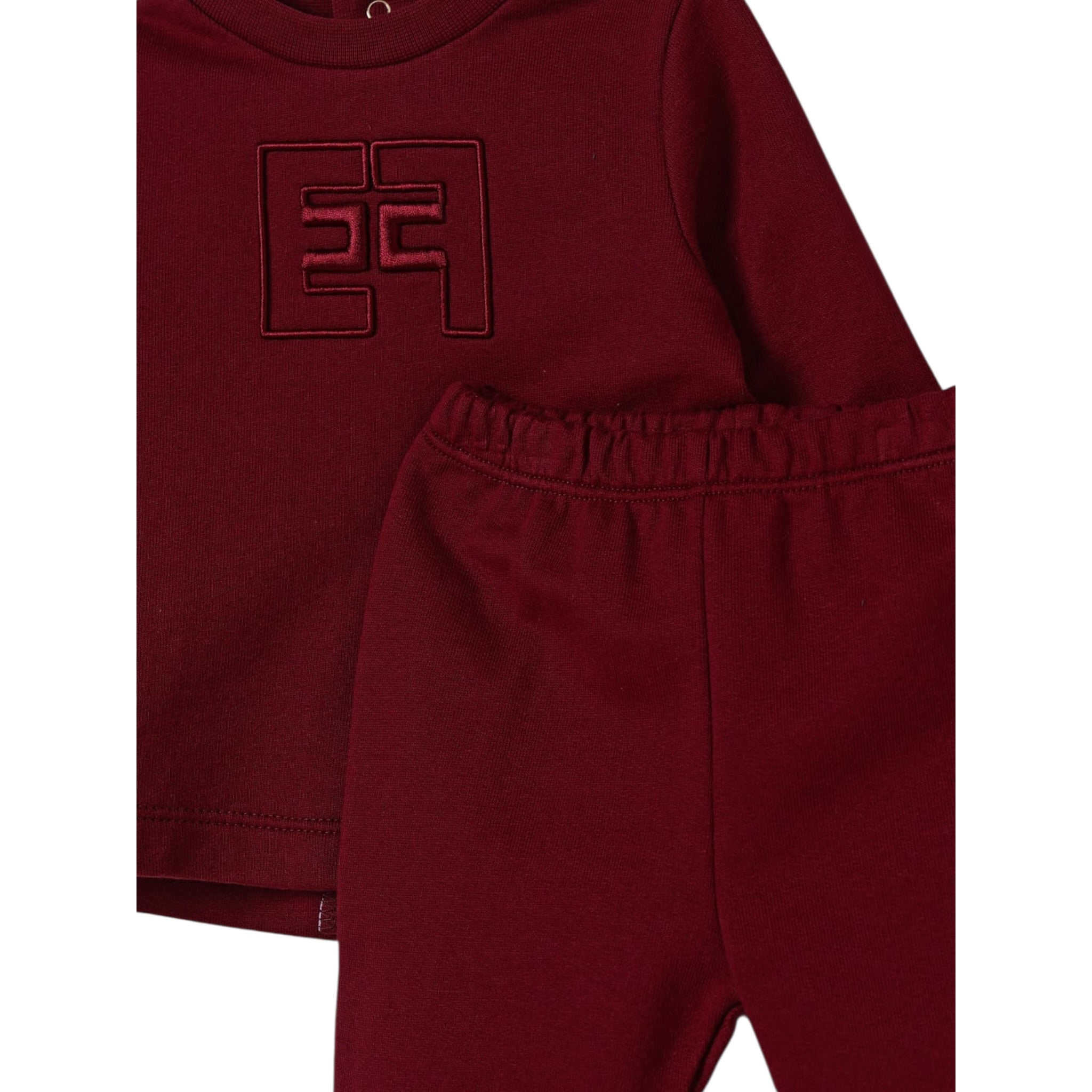 Elisabetta Franchi Completo 2 Pezzi Felpa-Pantalone tinta unita Bordeaux per Neonata ENCD106 BORDEAUX ELISABETTA FRANCHI 